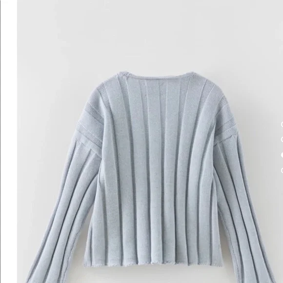Zara ribbed sweater. Girls. Light blue - Picture 4 of 4